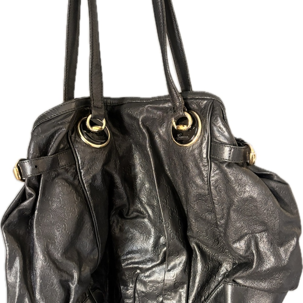 Gucci Black Leather Tote Bag